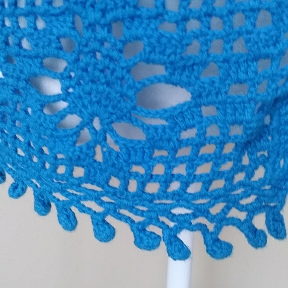 Style Studio Crochet Open Weave Cardigan Sweater 1X Blue - Picture 8 of 13